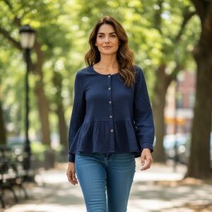 beachlunchlounge Navy Button-Down Shirt